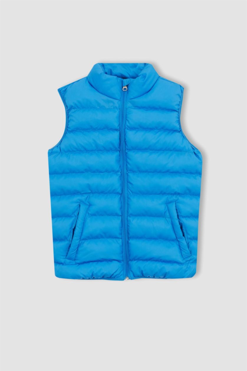 GARÇONS BLEU Clair Gilet sans manches imperméable à col montant pour garçon