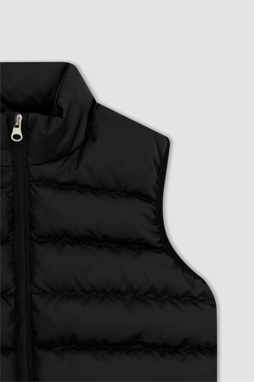 Young Boys - Teen Boys Black Boys Water Repellent Stand Collar Inflatable Vest