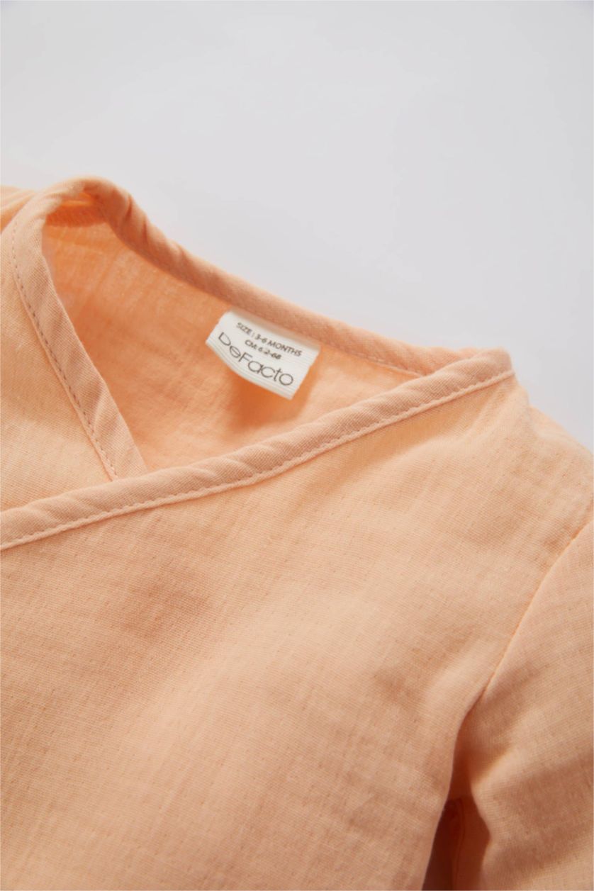 BABY GIRL Light Pink Baby Girl Muslin Long Sleeve Top Bottom 2 Piece Set