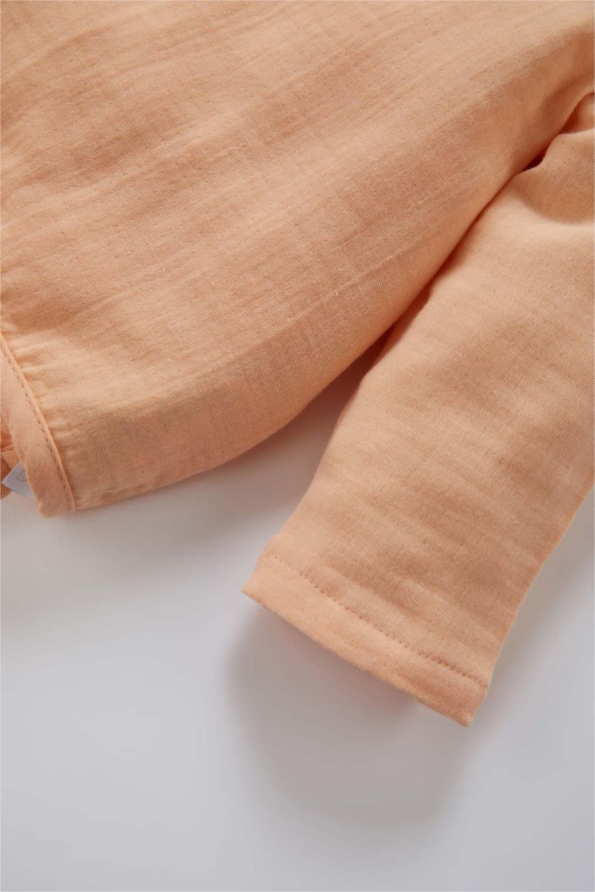 BABY GIRL Light Pink Baby Girl Muslin Long Sleeve Top Bottom 2 Piece Set