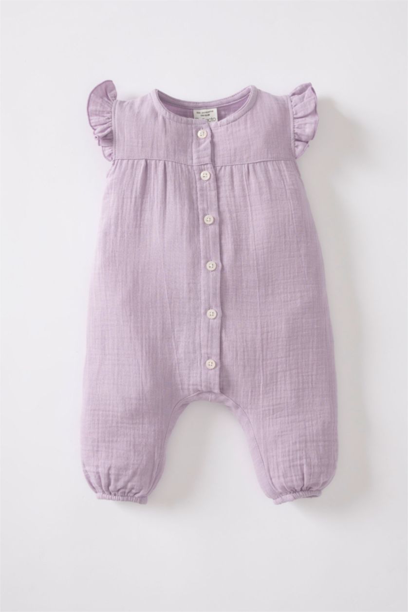 طفلة صغيرة أرجواني فاتح أوفر بناتي موسلين