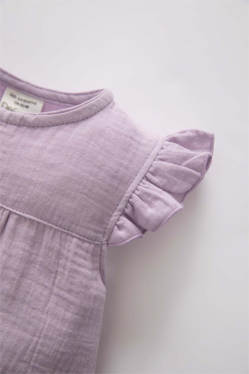 طفلة صغيرة أرجواني فاتح أوفر بناتي موسلين