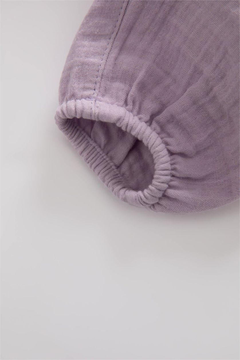 طفلة صغيرة أرجواني فاتح أوفر بناتي موسلين