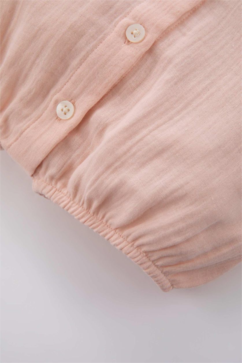 طفلة صغيرة زهري فاتح جمبسوت بناتي موسلين