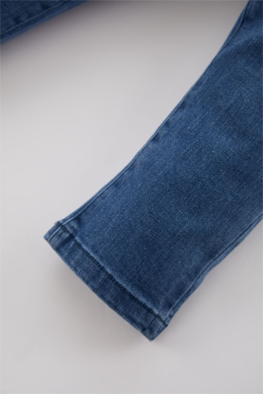 Малыши мальчики Темно-голубой Штаны стандартного кроя для малышей мальчиков