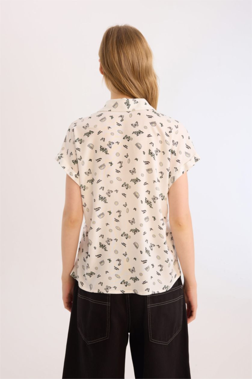 Әйелдерге ақ Coool қалыпты пішім Қысқа жеңді көйлек