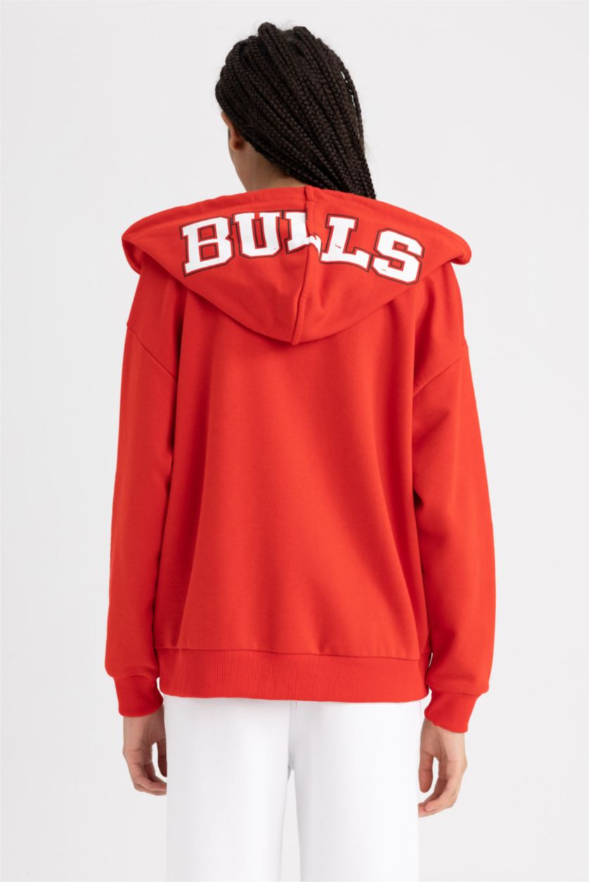 نساء أحمر كارديجان قماش سميك واسع  بسحاب