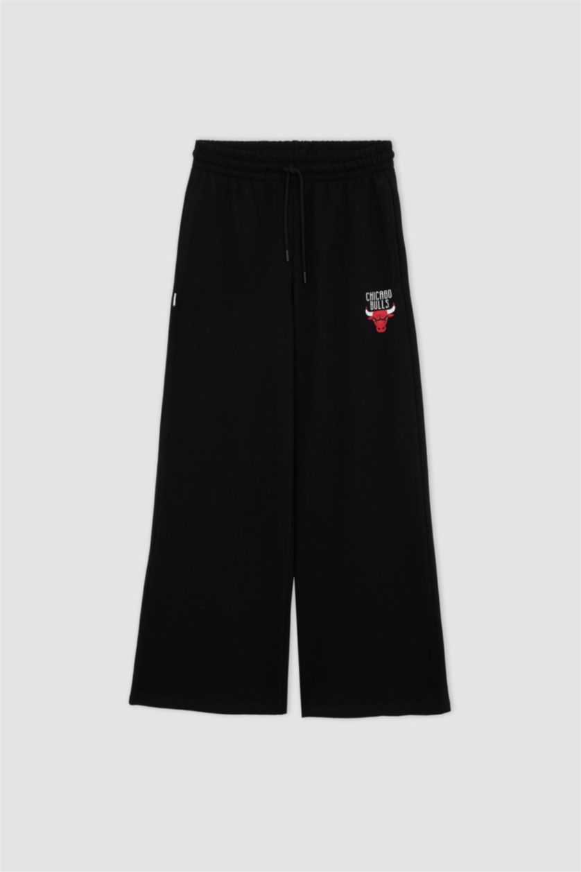WOMAN Black Defacto Fit NBA Chicago Bulls Wide Leg Sweatpants