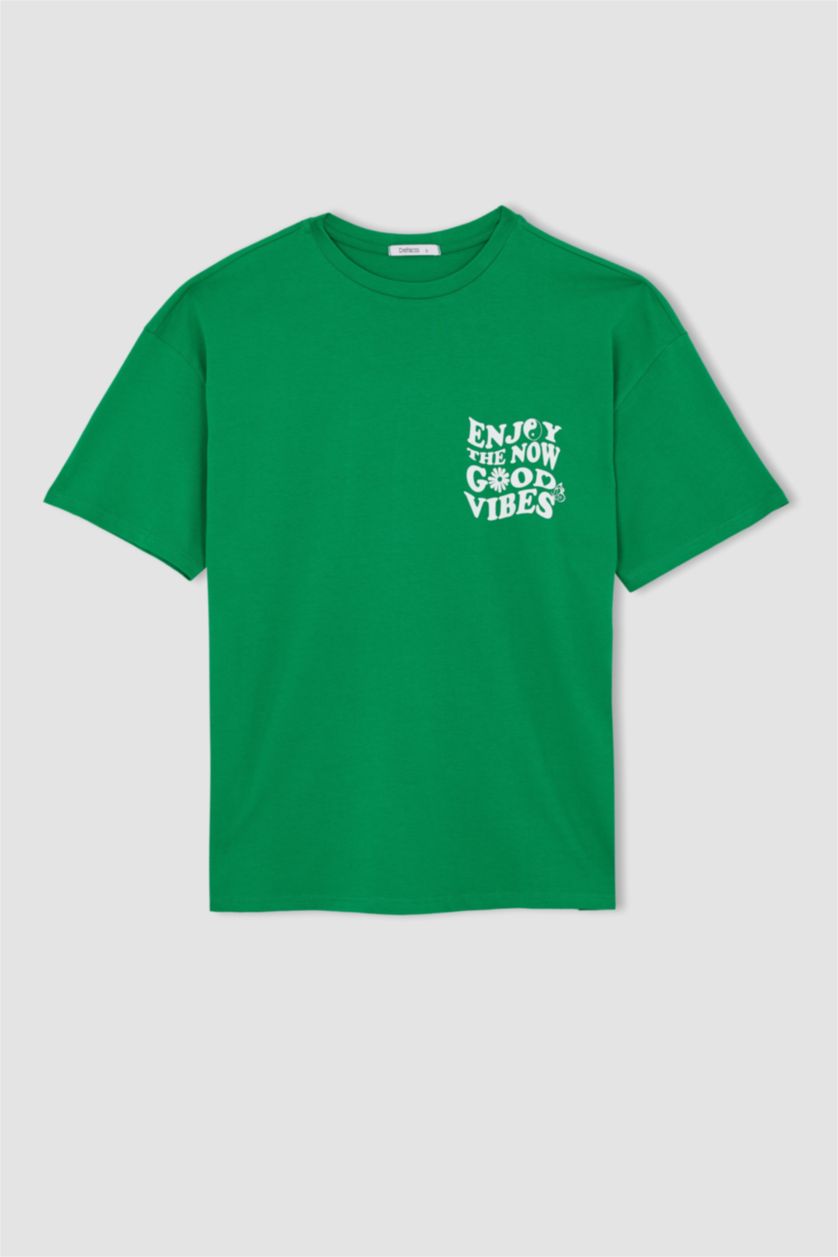 WOMAN Green Oversize Fit Short Sleeve T-Shirt
