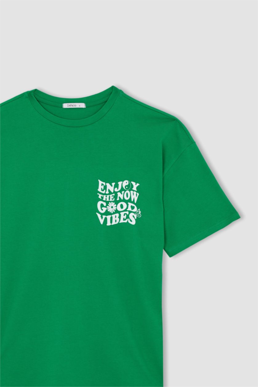 WOMAN Green Oversize Fit Short Sleeve T-Shirt