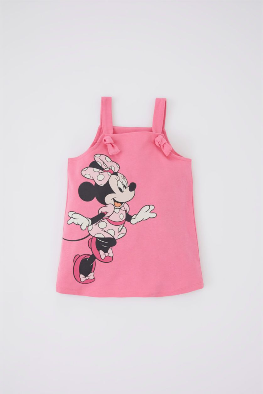 Baby Girl Pink Baby Girl Disney Mickey & Minnie Strap Sweatshirt Fabric Dress