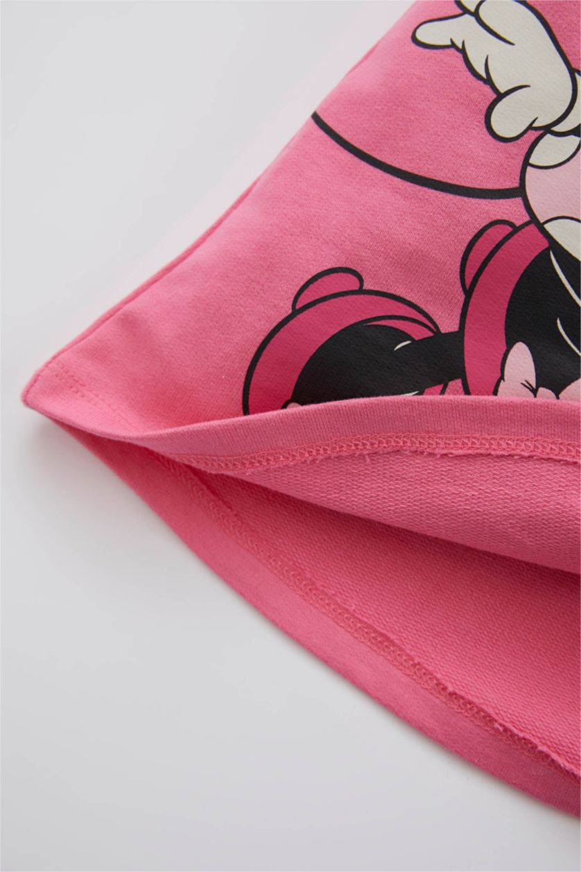 Baby Girl Pink Baby Girl Disney Mickey & Minnie Strap Sweatshirt Fabric Dress