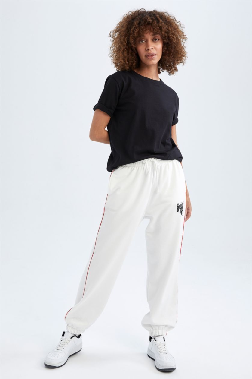 FEMME Écru Nba Brooklyn Nets Pantalon De Survêtement Coupe Oversize À Bande Élastique