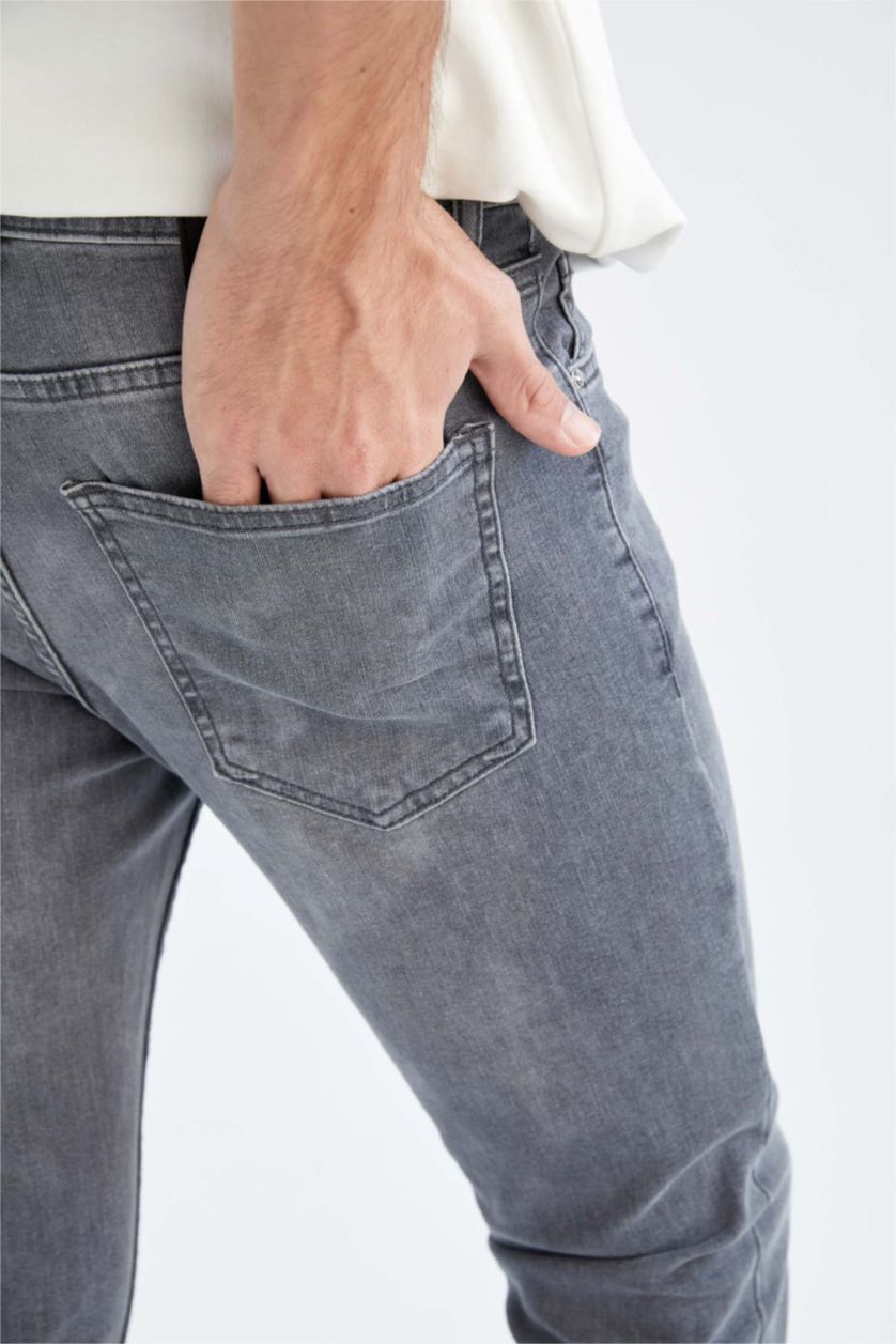 MAN Grey Super Skinny Extra Tight Fit Normal Waist Jeans