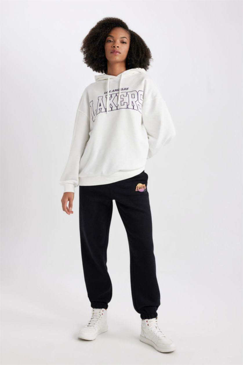 Женщины Черный Спортивные штаны оверсайз NBA Los Angeles Lakers; DeFactoFit