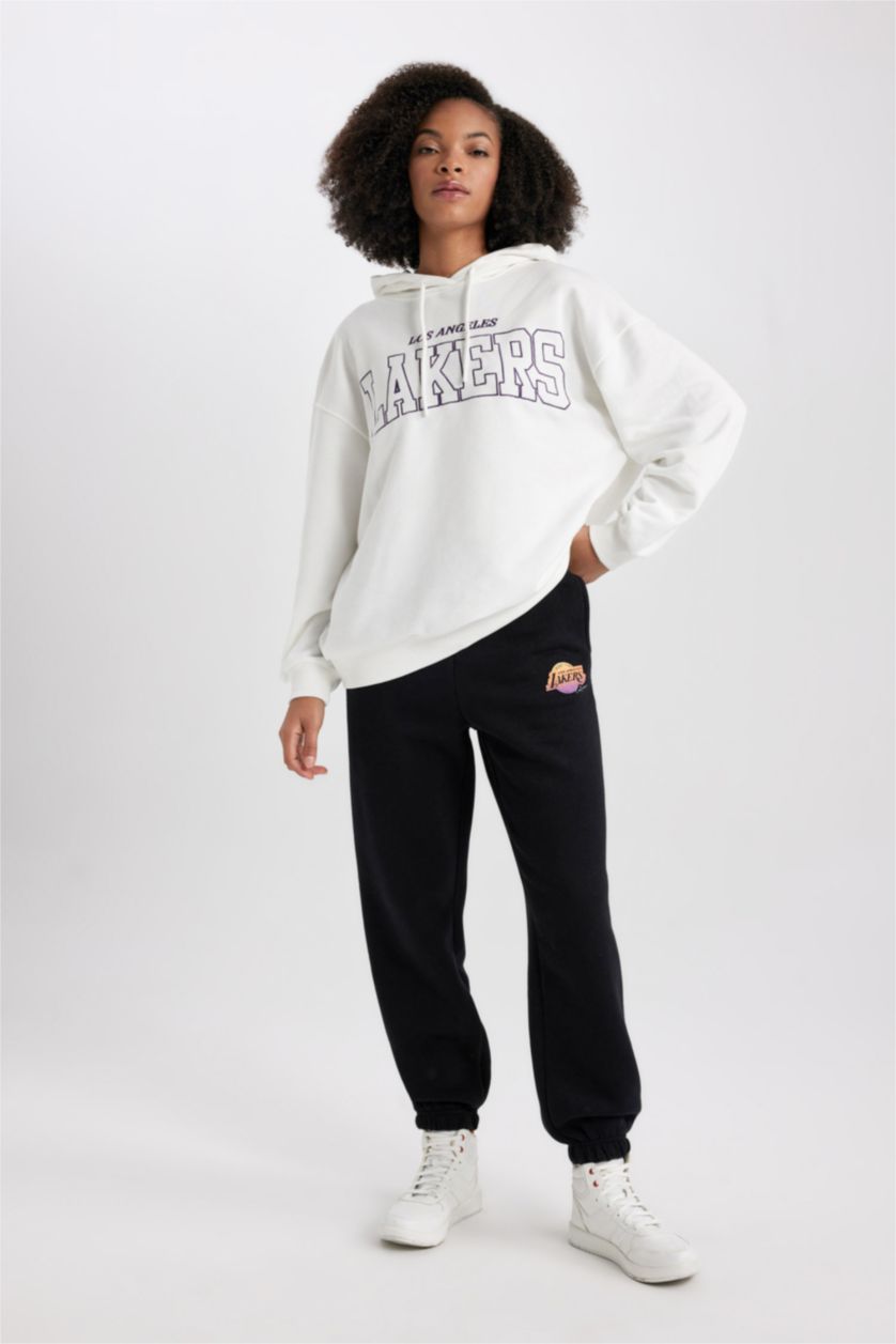 Женщины Черный Спортивные штаны оверсайз NBA Los Angeles Lakers; DeFactoFit