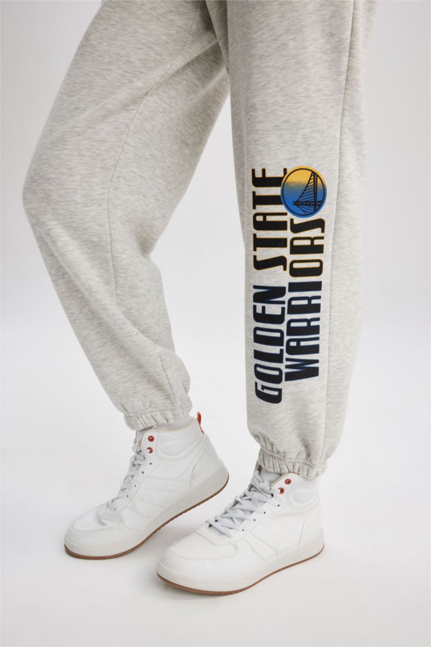 FEMME Gris Pantalon De Survêtement Surdimensionné Nba Golden State Warriors
