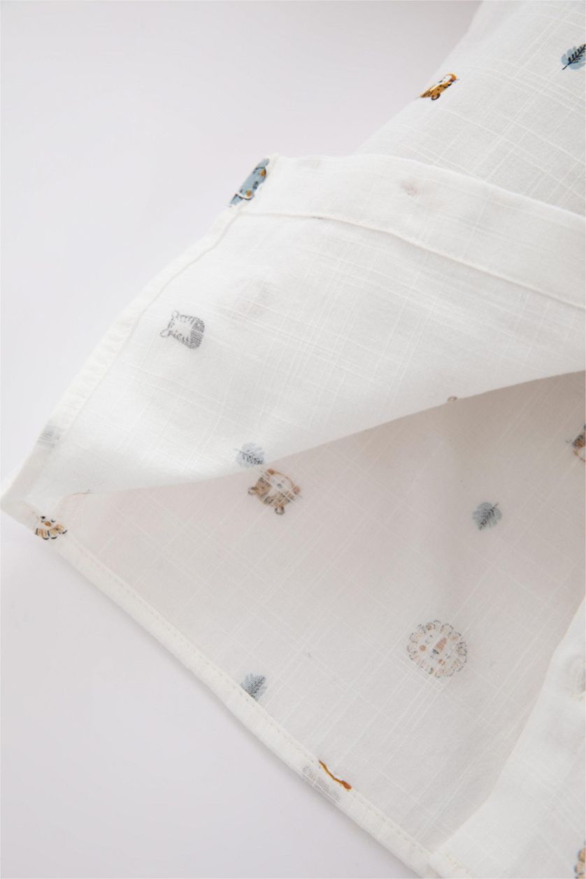 Erkek Bebek Ekru Erkek Bebek Uzun Kollu Gömlek