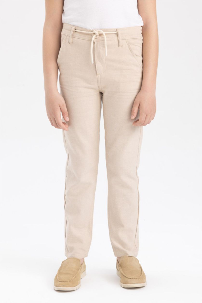 أولاد بيج سروال من مزيج الكتان قصة عادية ستاندارت