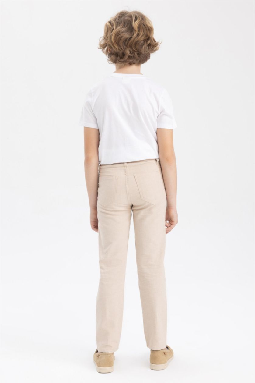 أولاد بيج سروال من مزيج الكتان قصة عادية ستاندارت