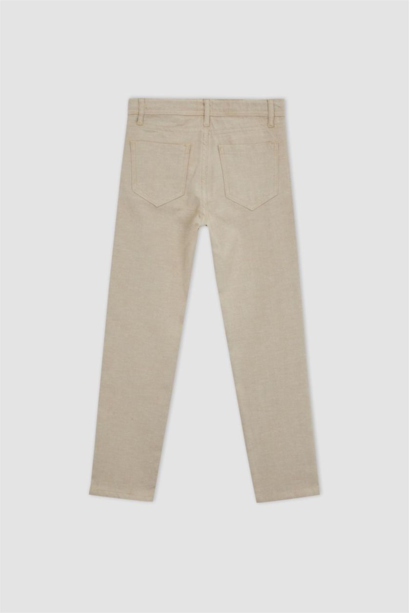 أولاد بيج سروال من مزيج الكتان قصة عادية ستاندارت