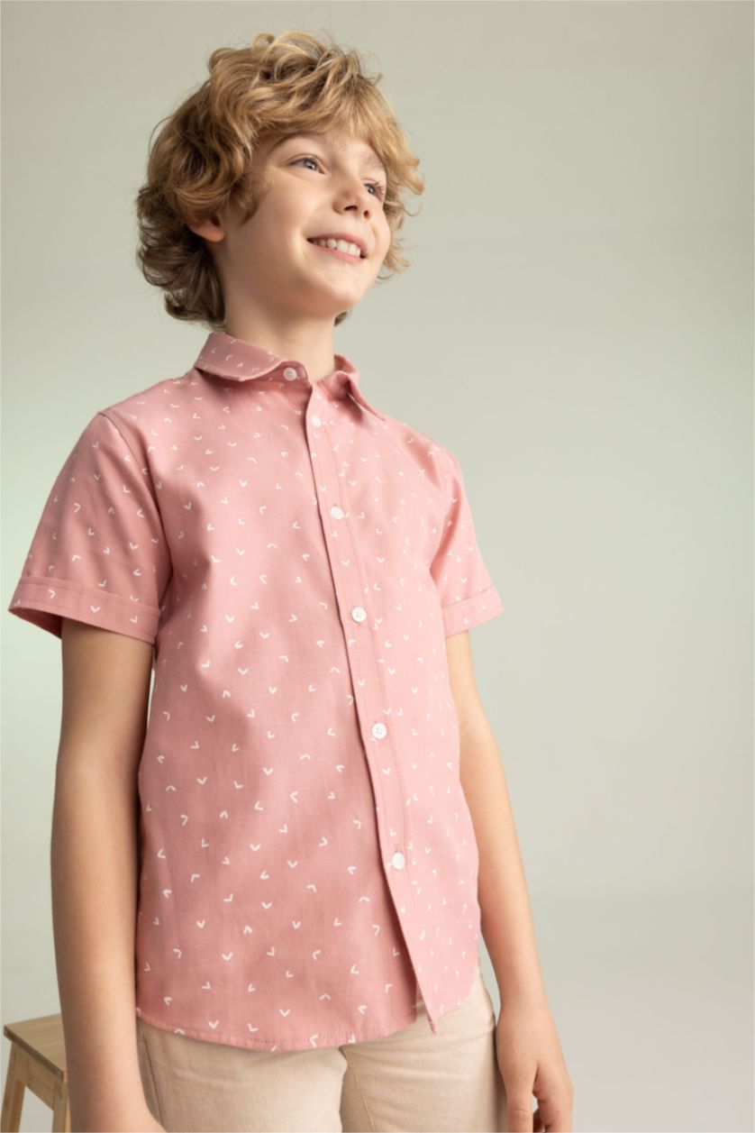 GARÇONS Bordeaux Chemises à manches courtes Popeline Col Polo Garçon