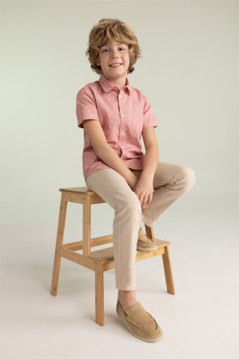 GARÇONS Bordeaux Chemises à manches courtes Popeline Col Polo Garçon