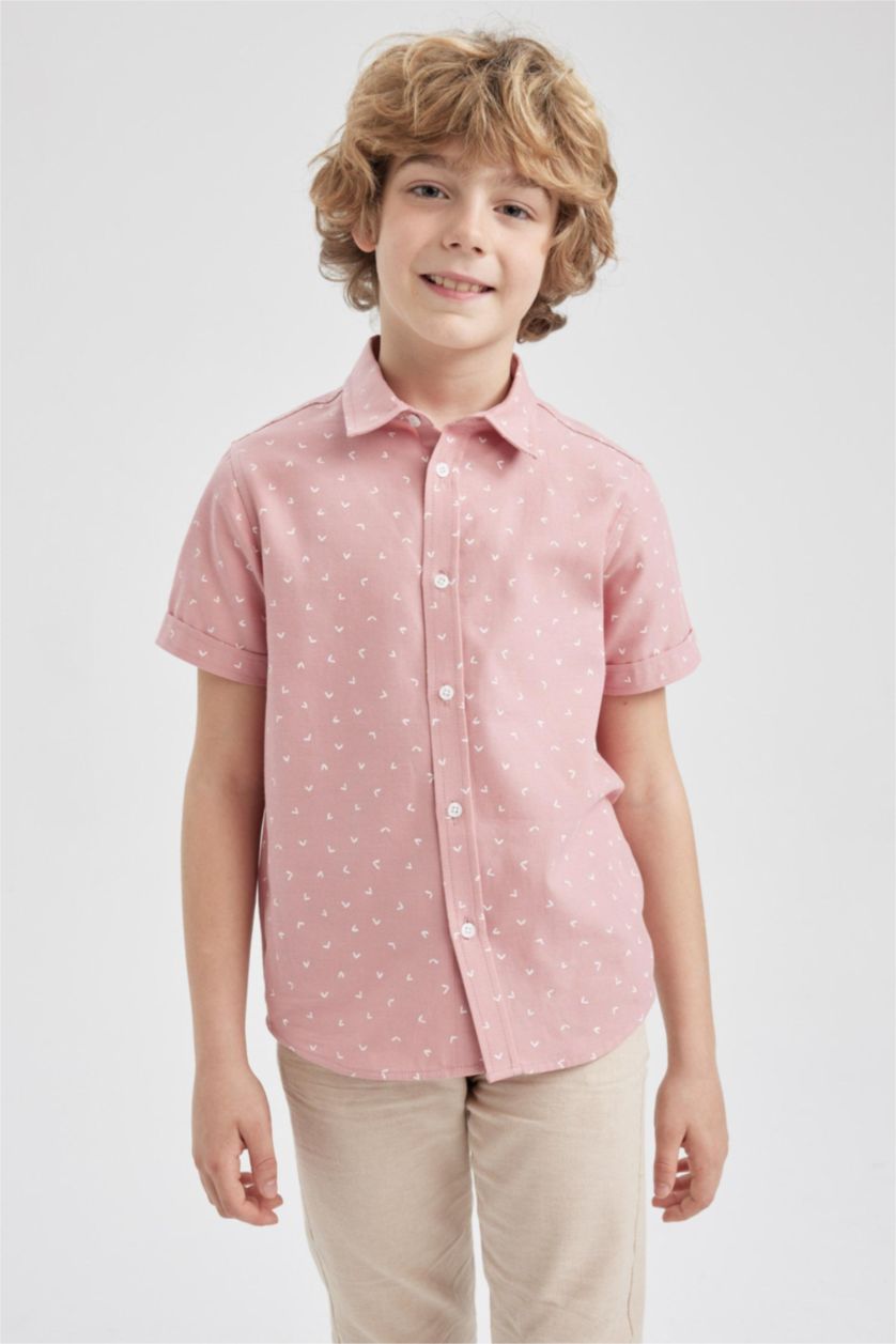 GARÇONS Bordeaux Chemises à manches courtes Popeline Col Polo Garçon