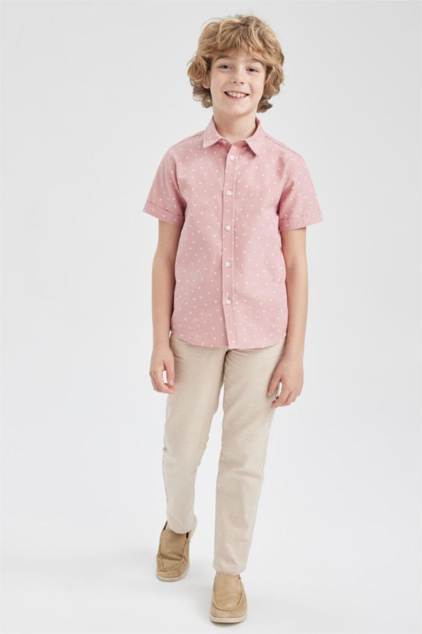 GARÇONS Bordeaux Chemises à manches courtes Popeline Col Polo Garçon