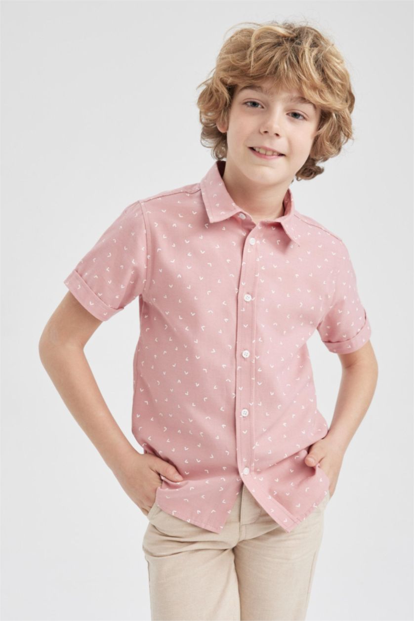 GARÇONS Bordeaux Chemises à manches courtes Popeline Col Polo Garçon