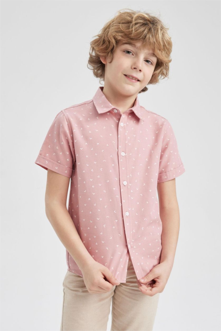 GARÇONS Bordeaux Chemises à manches courtes Popeline Col Polo Garçon