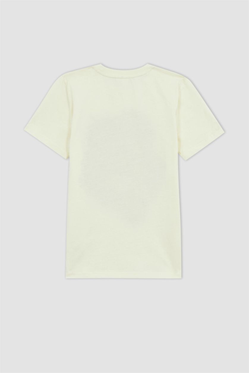 Мальчики и подростки Бежевый Футболка стандартного кроя  с принтом для мальчиков