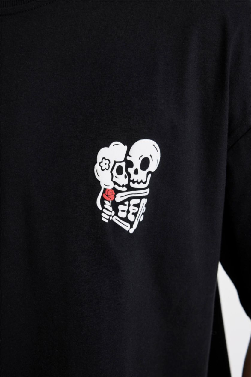 Men Black Oversize Fit Short Sleeve T-Shirt