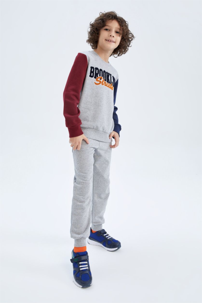 أولاد ميلانج رمادي طقم ولادي - قطعتين