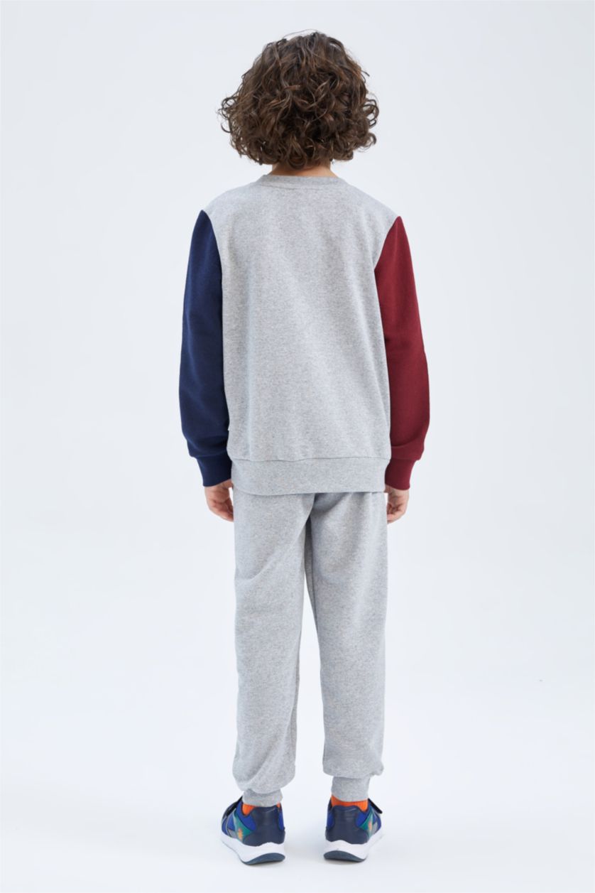 أولاد ميلانج رمادي طقم ولادي - قطعتين