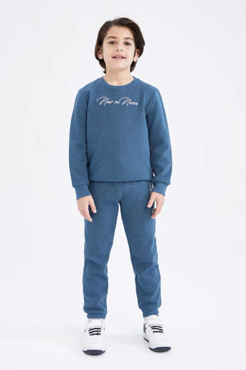 GARÇONS Bleu Foncé Ensemble 2 Pièces À Manches Longues Pour Garçon