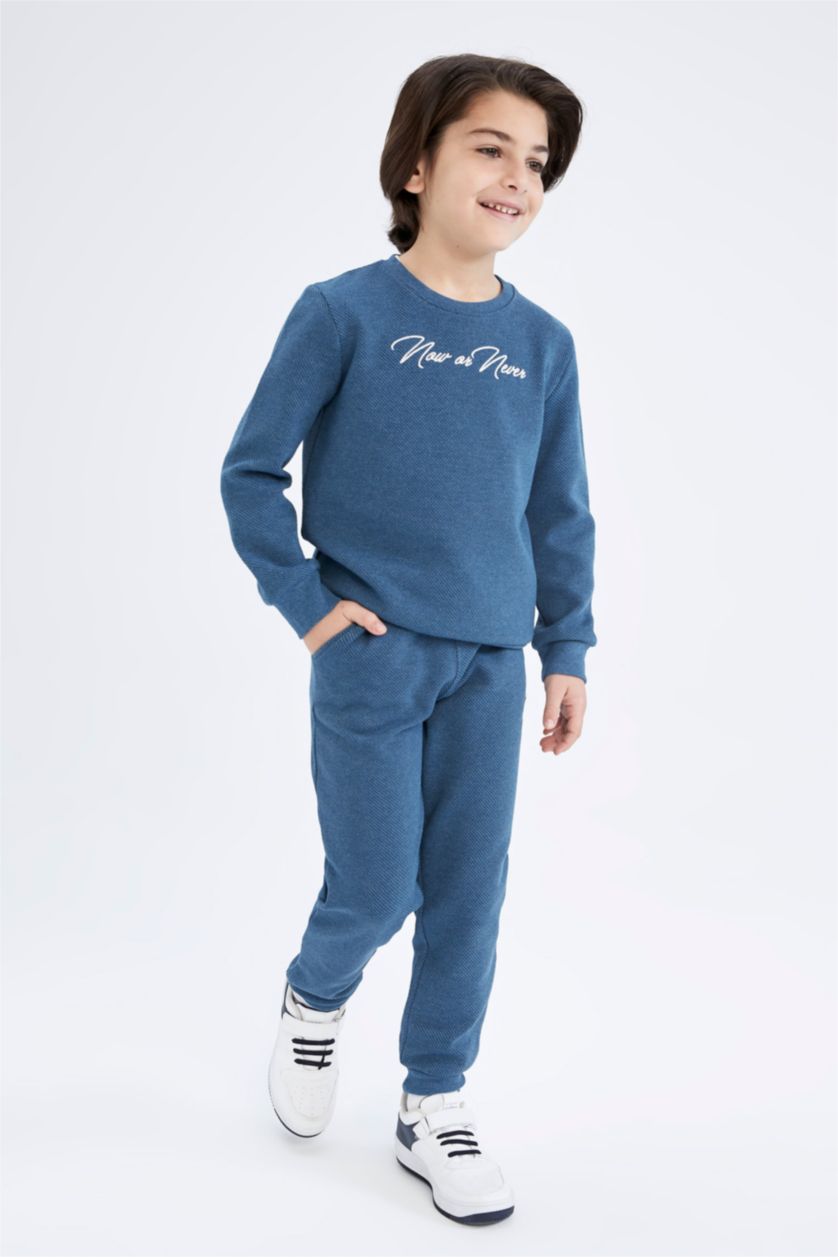 GARÇONS Bleu Foncé Ensemble 2 Pièces À Manches Longues Pour Garçon