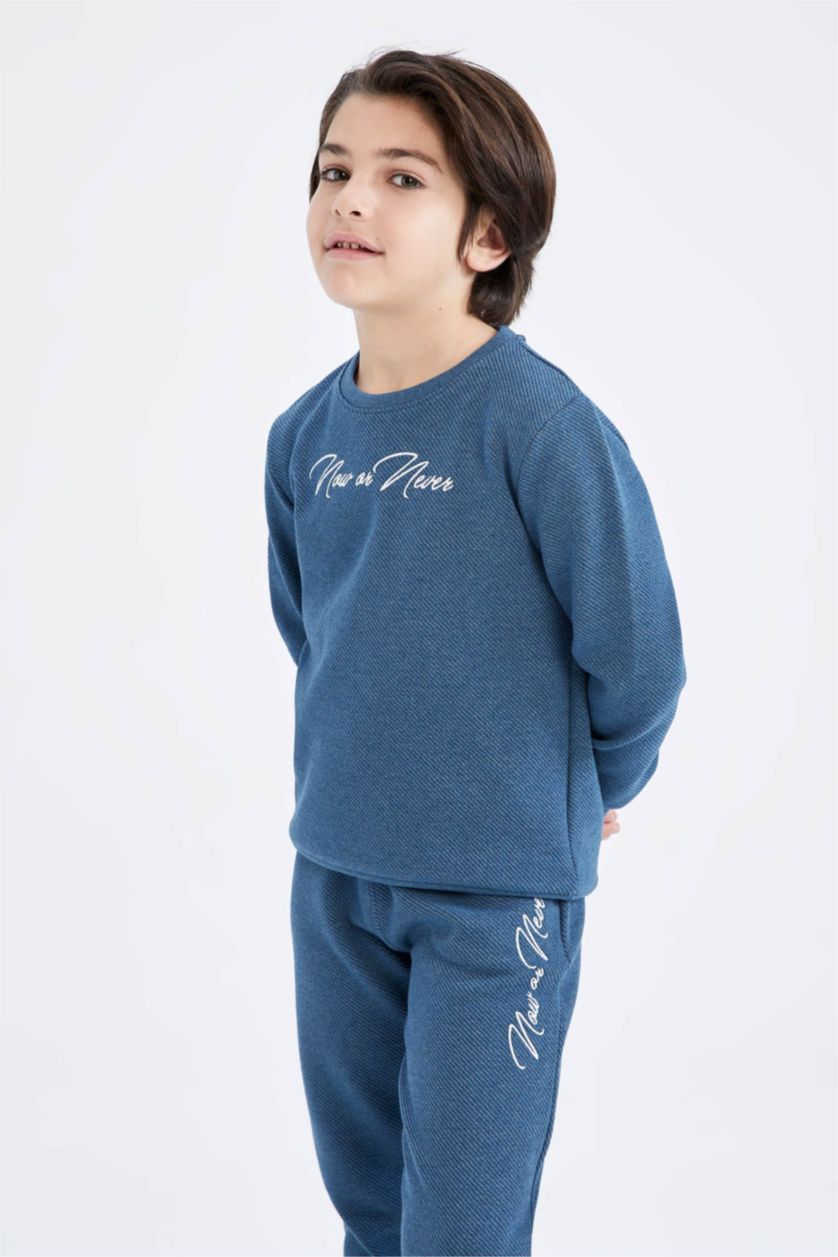 GARÇONS Bleu Foncé Ensemble 2 Pièces À Manches Longues Pour Garçon