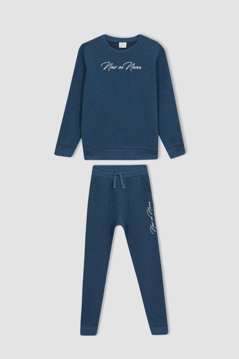 GARÇONS Bleu Foncé Ensemble 2 Pièces À Manches Longues Pour Garçon