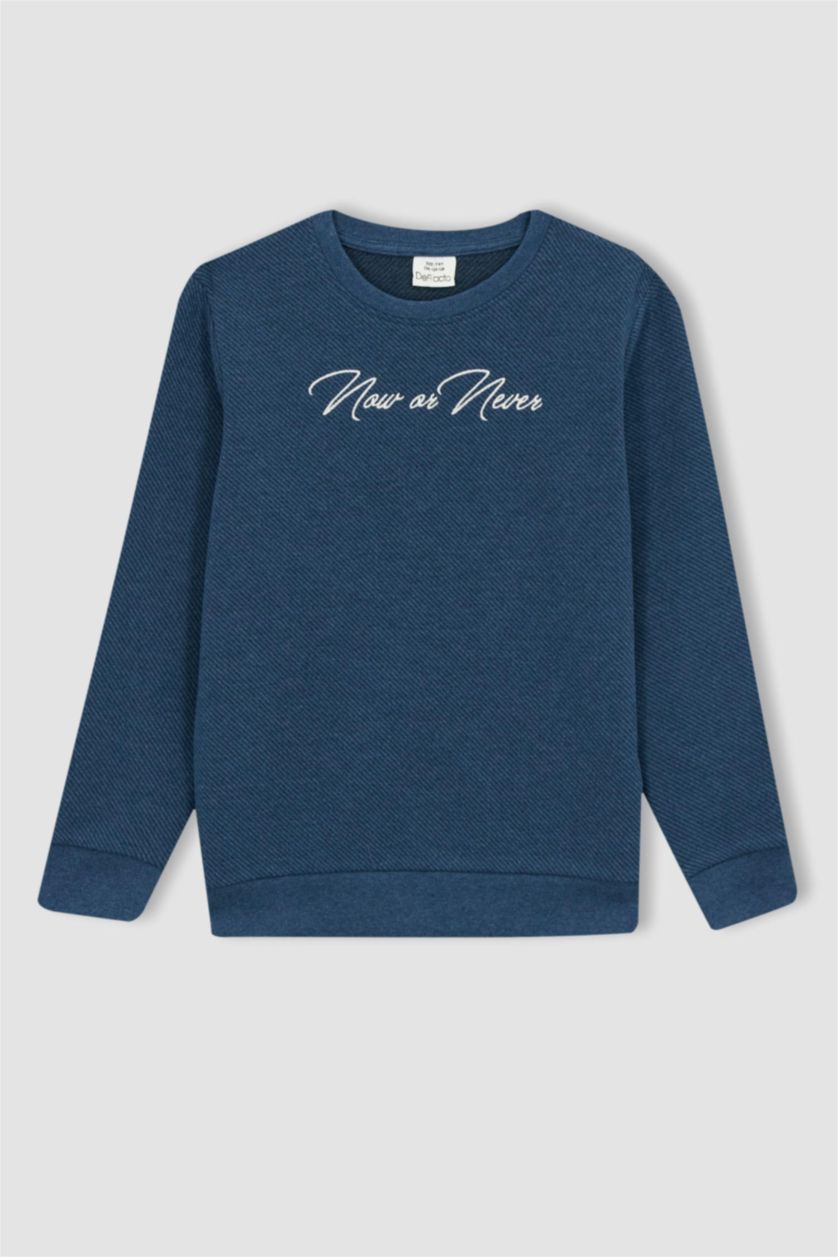 GARÇONS Bleu Foncé Ensemble 2 Pièces À Manches Longues Pour Garçon