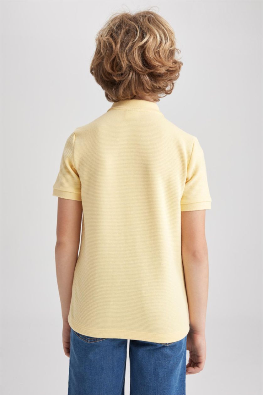 GARÇONS Jaune Clair Polo à manches courtes Piquer Col Polo Garçon