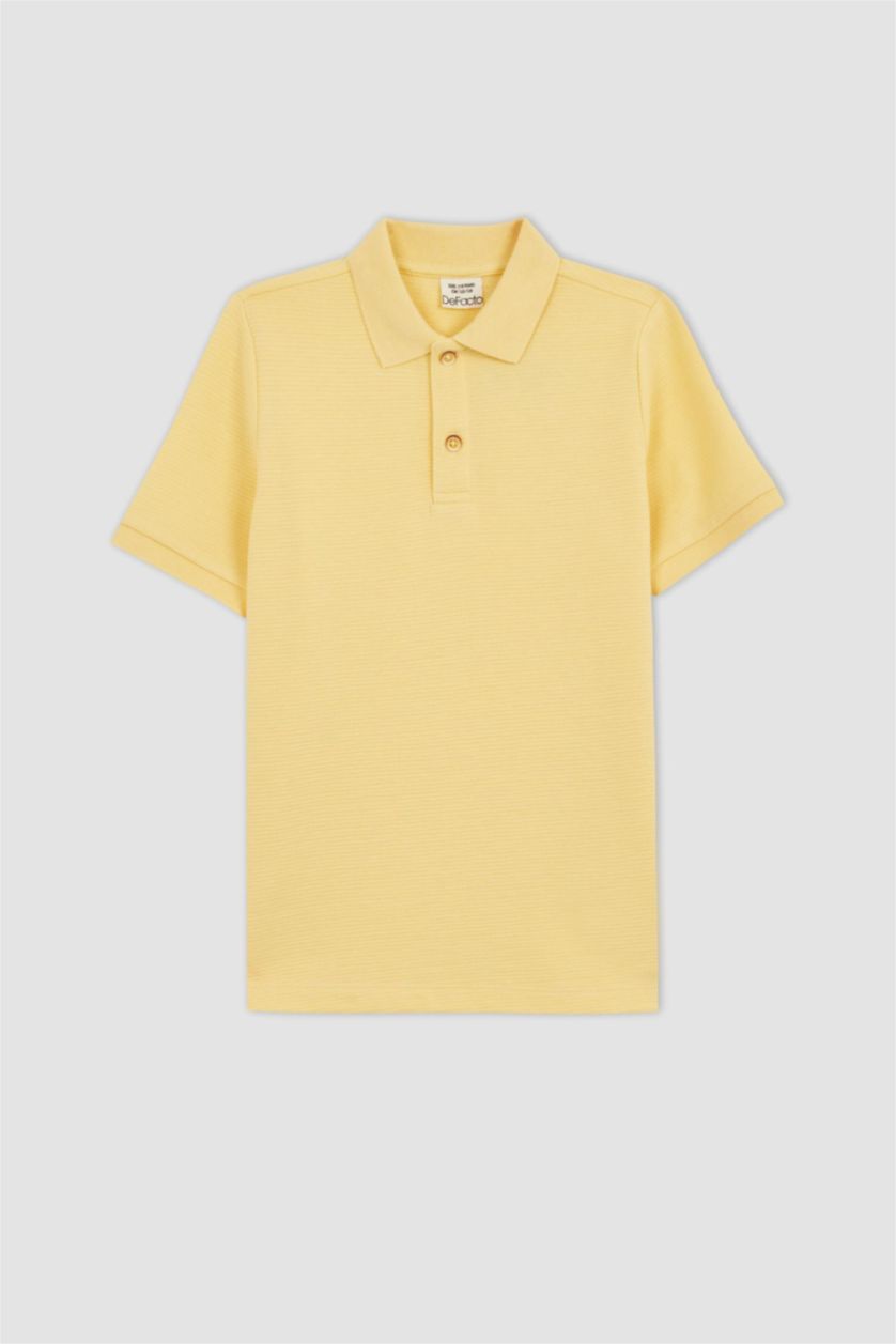 GARÇONS Jaune Clair Polo à manches courtes Piquer Col Polo Garçon