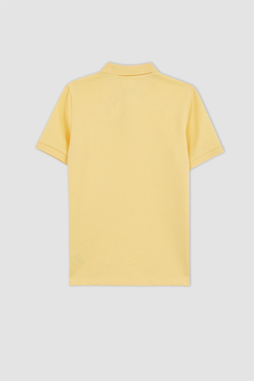 GARÇONS Jaune Clair Polo à manches courtes Piquer Col Polo Garçon