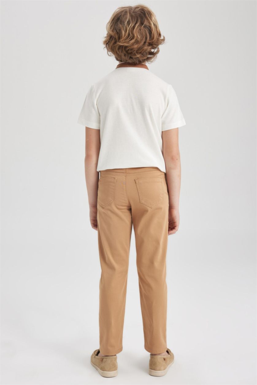 BOYS & TEENS Beige Boy Regular Fit Gabardine Trousers