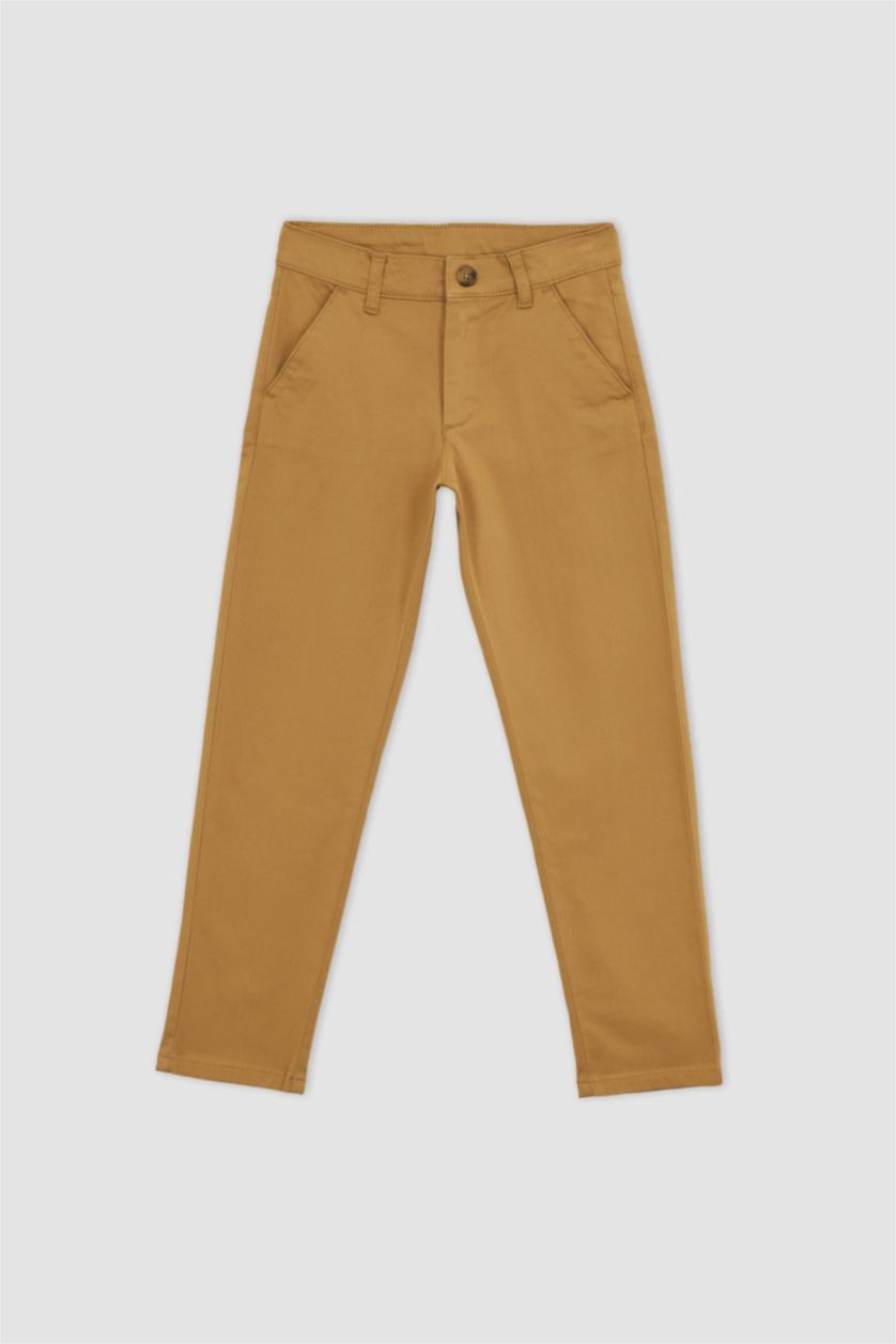 BOYS & TEENS Beige Boy Regular Fit Gabardine Trousers