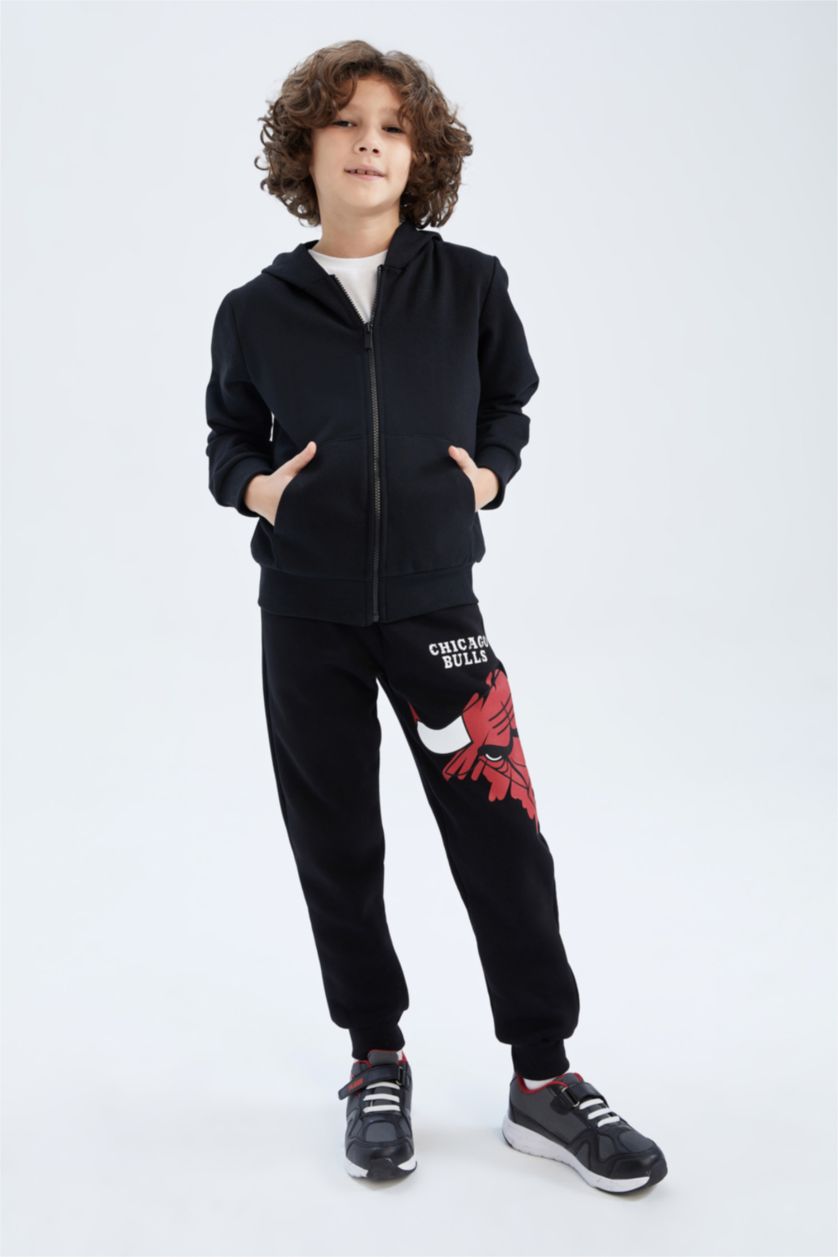 BOYS & TEENS Black Boy Hooded Cardigan