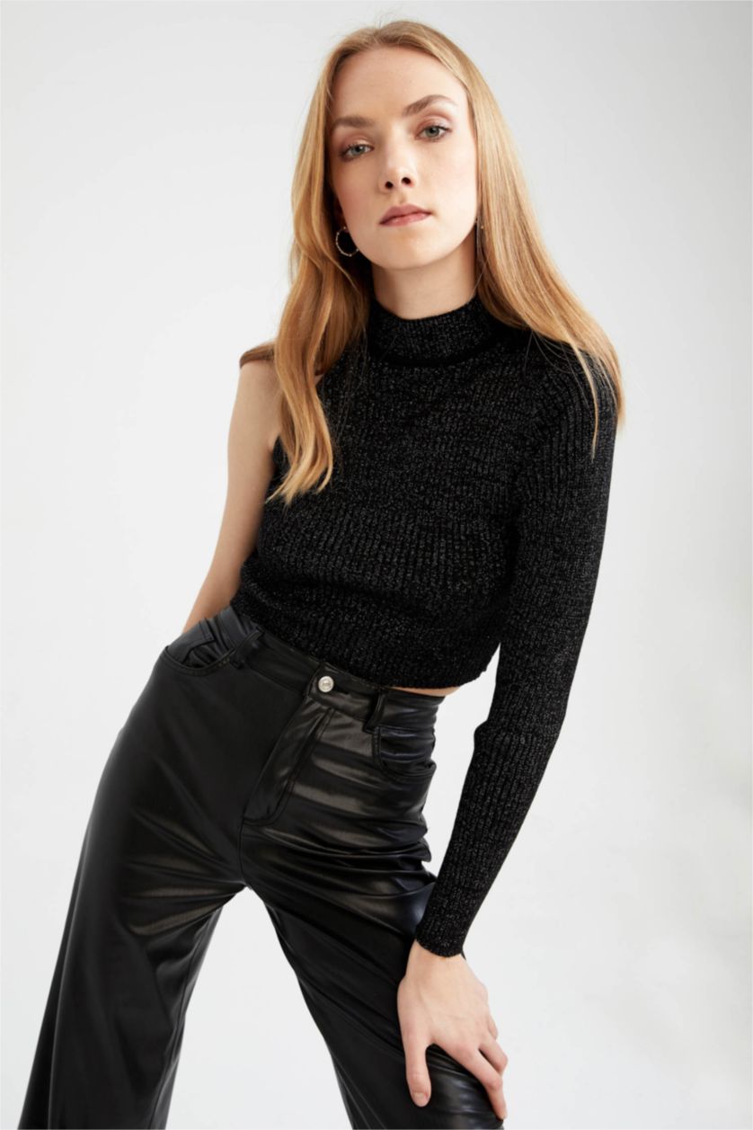 Женская Черный Slim Fit Ribana Pullover