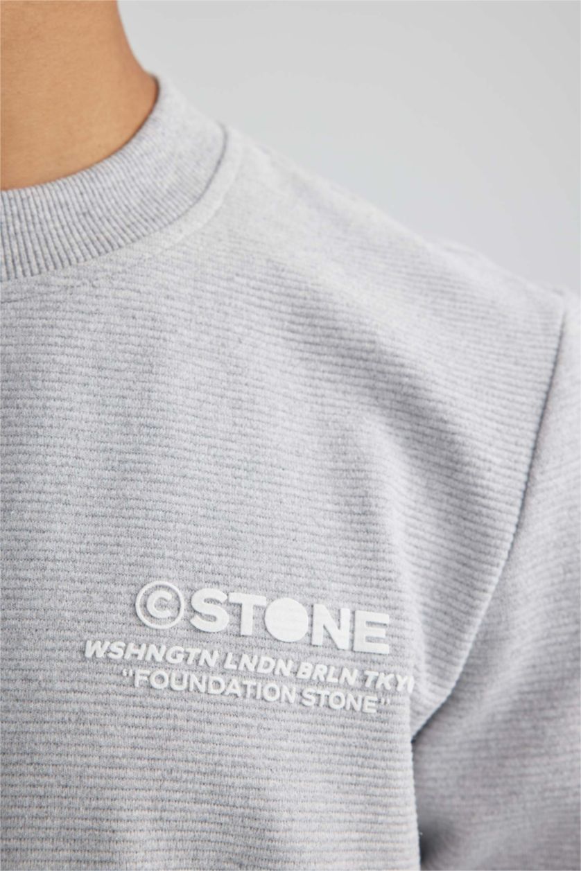 HOMME Grimelanj Sweat-Shirt Coupe Slim À Col Ras Du Cou