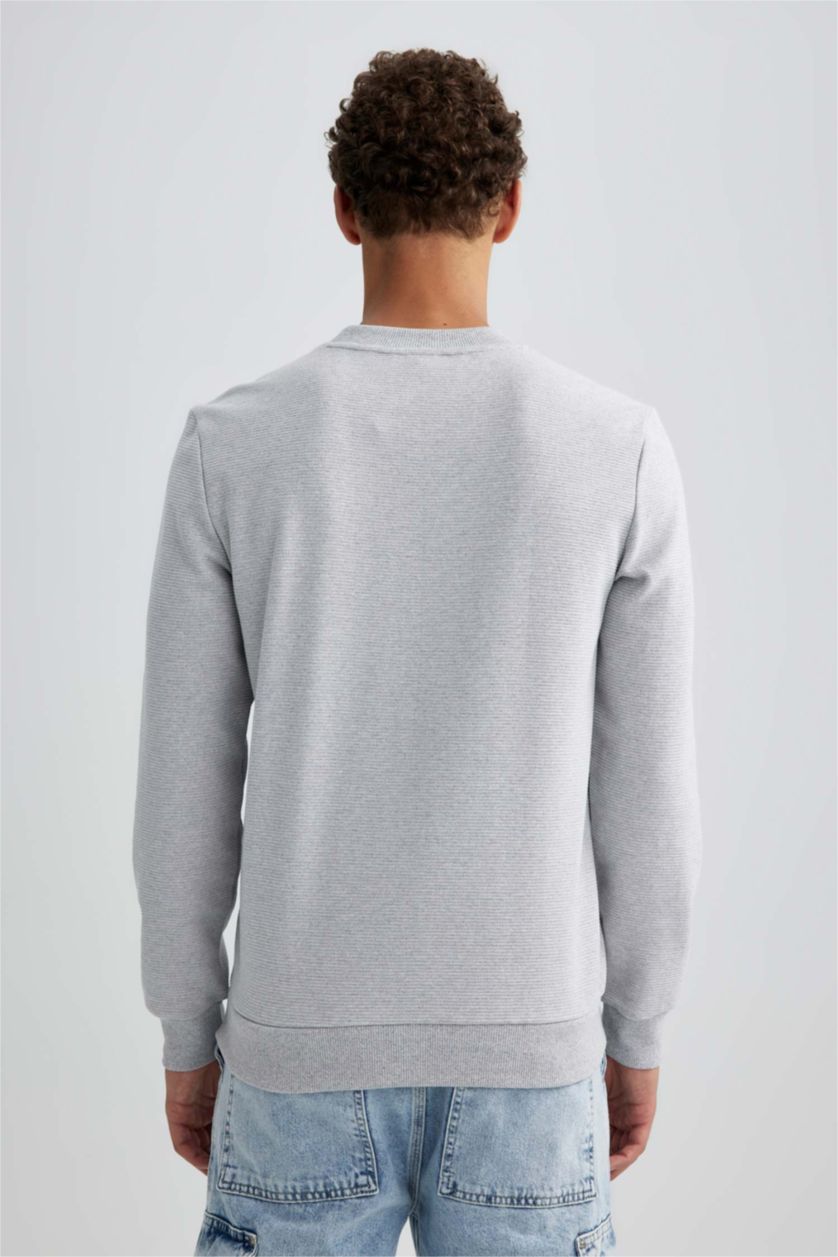 HOMME Grimelanj Sweat-Shirt Coupe Slim À Col Ras Du Cou