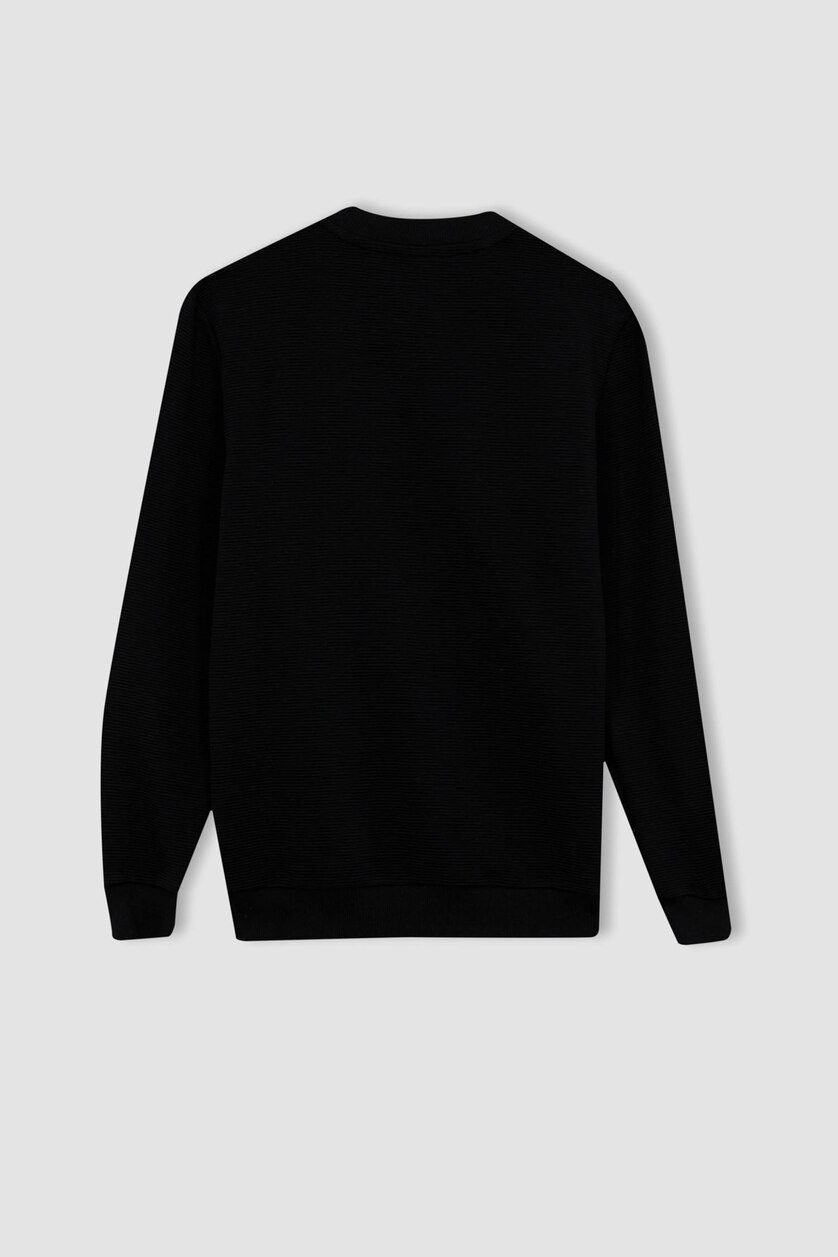 Erkek Siyah Slım Fıt Sweatshirt